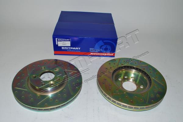 Brake Disc - Cross Drilled and Grooved [BRITPART DA4618] Primary Image