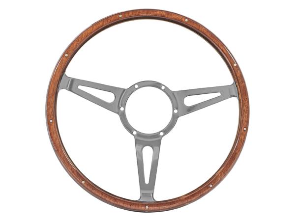 Steering Wheel 15Inch Rivited Wood Semi Dished [MOUNTNEY DA4877]